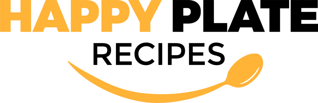 Logo of HappyPlateRecipes.com featuring a joyful plate design with vibrant colors, symbolizing happiness and delicious meals.